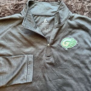 Georgia‎ Gwinnett Grizzlies GGC Long Sleeve 1/4 Zip Gray Pullover Shirt Mens L